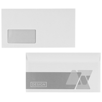 Briefumschlag DIN lang kompakt quer haftklebend mit Fenster einseitig 0/1 bedruckt (Rückseite)