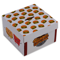 Burgerbox (12,5 x 12,5 x 8 cm) einseitig bedruckt 4/0-farbig