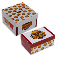 Burgerbox (9,5 x 9,5 x 7 cm) einseitig bedruckt 4/0-farbig