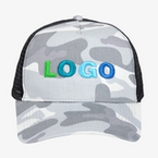 Camo Snapback Cap Trucker, mit EINER Stickposition (vorne mittig)