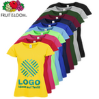 Damen-T-Shirt Budget, farbig - Fruit of the Loom, mit einer Druckposition