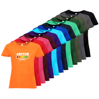 Tshirt, farbig bedruckt, Vorderseite, verschiedene Farben