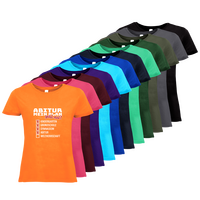 Tshirt, farbig bedruckt, Vorderseite, verschiedene Farben