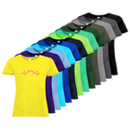 Tshirt, farbig bedruckt, Vorderseite, verschiedene Farben
