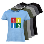 Tshirt, farbig bedruckt, Vorderseite, verschiedene Farben