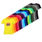 Tshirt, farbig bedruckt, Vorderseite, verschiedene Farben