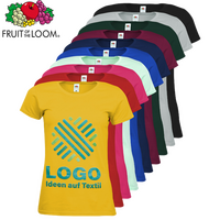 Damen-T-Shirt farbig, Premium - Fruit of the Loom, mit einer Druckposition