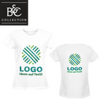 Damen-T-Shirt weiß, Organic - B&C Collection, mit zwei Druckpositionen