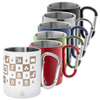 Edelstahltasse Karabinerhaken Gravur