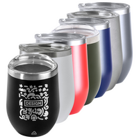 Edelstahl-Thermobecher in bauchiger Form graviert