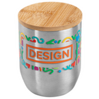 Edelstahl-Thermobecher mit Bambusdeckel bedruckt