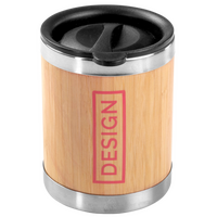 Edelstahl-Thermobecher mit Bambusüberzug bedruckt