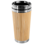 Edelstahl-Thermobecher mit Bambusüberzug unbedruckt