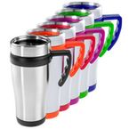 Edelstahl-Thermobecher mit farbigem Griff unbedruckt