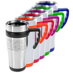 Edelstahl-Thermobecher mit farbigem Griff bedruckt