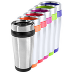 Edelstahl-Thermobecher mit farbigen Elementen unbedruckt