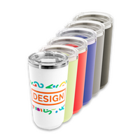 Edelstahl-Thermobecher mit Kunststoffüberzug bedruckt