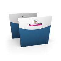 Faltblatt gefalzt auf Quadrat 12,0 cm x 12,0 cm vertikaler Zickzackfalz 6-seitig
