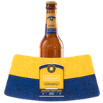 Nassleimetikett, farbig bedruckt, mit Flasche