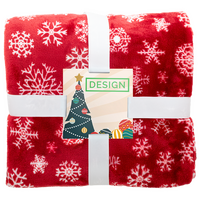 Fleecedecke aus RPET-Flanellfleece, 260 g/m², mit Schneeflockenmuster