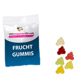 Fruchtgummi-Tütchen 10g (Form: Fahrradfahrer), 4/0 farbig einseitig bedruckt