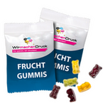 Fruchtgummi-Tütchen 10g Fruchtsaft (Form: Bärchen), neutrales Muster