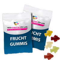 Fruchtgummi-Tütchen 10g (Form: Flugzeuge), 4/4 farbig beidseitig bedruckt