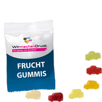 Fruchtgummi, farbig bedruckt, Motiv