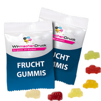 Fruchtgummi-Tütchen 10g (Form: Nostalgie Cars), 4/4 farbig beidseitig bedruckt