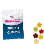 Fruchtgummi-Tütchen 10g (Form: Sternchen), 4/0 farbig einseitig bedruckt