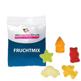 Fruchtgummi-Tütchen 10g (Motiv: gemischte Auswahl), neutrales Muster