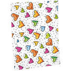 Geschenkpapier B2 (500 x 700 mm) mit Bunte-Herzen-Motiv