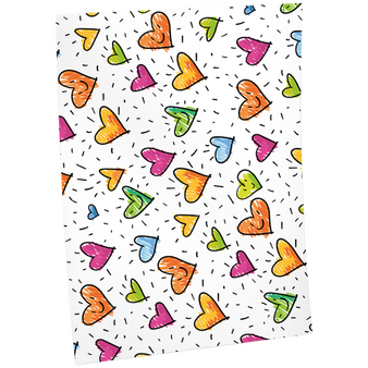 Geschenkpapier DIN A2 (420 x 594 mm) mit Bunte-Herzen-Motiv