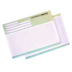 Gesprächsnotizzettel, DIN A4 quer (29,7 x 21,0 cm), 2-seitig, 4/4-farbig