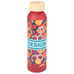 Glasflasche mit Bambusdeckel bedruckt