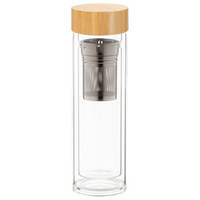 Glas-Thermoflasche mit Teesieb unbedruckt