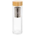 Glas-Thermoflasche mit Teesieb unbedruckt