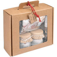 Gourmetbox Winterzeit Außenansicht mit Sichtfenster und Blick auf Inhalt