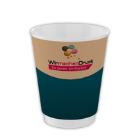 Graspapier Becher doppelwandig 300ml, 1/0-farbig (Pantone-Sonderfarbe)