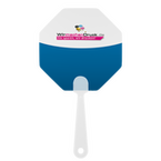 Handf&auml;cher in Stoppschild-Form mit Griff, beidseitig 4/4-farbig bedruckt
