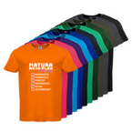 Tshirt, farbig bedruckt, Vorderseite, verschiedene Farben