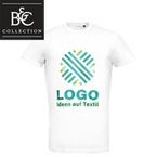 Herren-T-Shirt Organic, weiß - B&C Collection, mit einer Druckposition