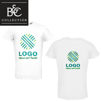 Herren-T-Shirt Organic, weiß - B&C Collection, mit zwei Druckpositionen