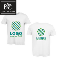 Herren-T-Shirt weiß, Basic - B&C Collection, mit zwei Druckpositionen