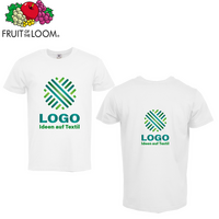 Herren-T-Shirt weiß, Premium - Fruit of the Loom, mit zwei Druckpositionen
