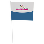 Hochwertige Papierfahne mit Kunststoffstab, 210 x 150 mm, beidseitig bedruckt