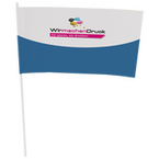 Hochwertige Papierfahne mit Kunststoffstab, 240 x 120 mm, beidseitig bedruckt