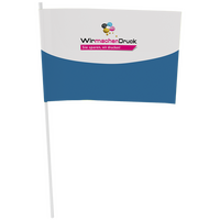 Hochwertige Papierfahne mit Kunststoffstab, 300 x 200 mm, beidseitig bedruckt