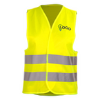 Hochwertige Polyester-Warnweste, 1-farbig, einseitig BRUST bedruckt