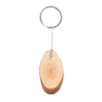 Holz-Schlüsselanhänger Baumstamm oval